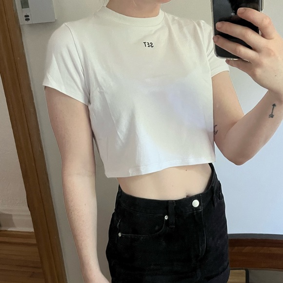 Set Active white cropped T-shirt - Picture 6 of 6